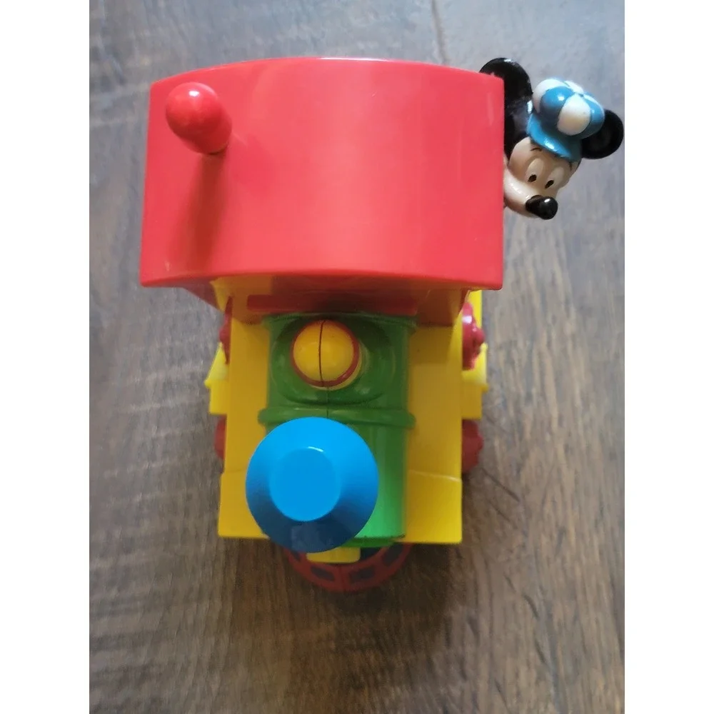 Vintage Mickey Mouse Train Engine Toy Red Yellow Green‎ Blue Disney